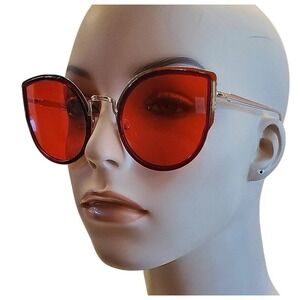 Cat Eye Sunglasses Red Lens Fashion Sun‎ Glasses UV400 Protection Women Lentes